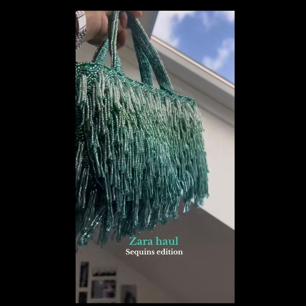ZARA NWT RHINESTONE FRINGE BAG - Picture 5 of 13